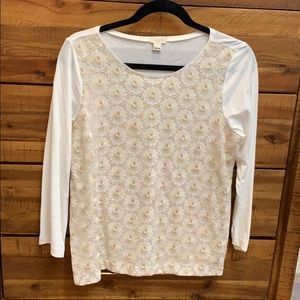 J Crew gold cream top